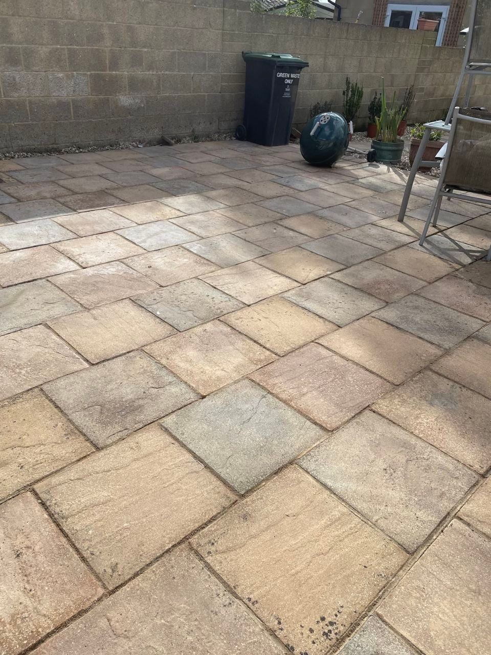 Pressure washed patio
